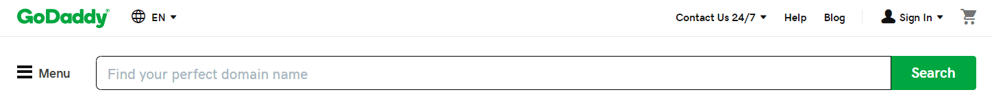 godaddy search bar