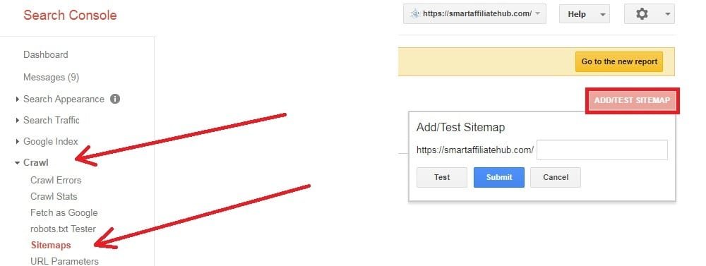 google search console sitemap