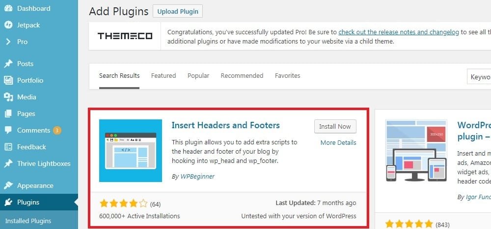 insert headers and footers plugin