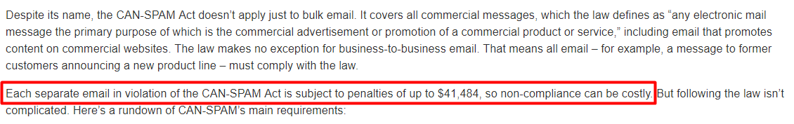 can-spam act penality