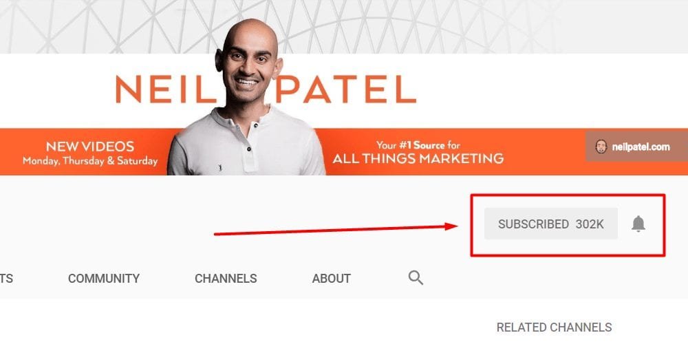 Subscribe To Neil Patel On YouTube