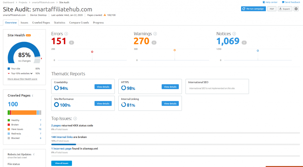 site audit example