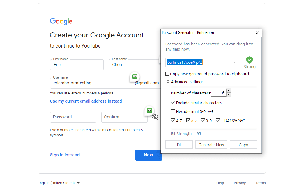 RoboForm Password Generator