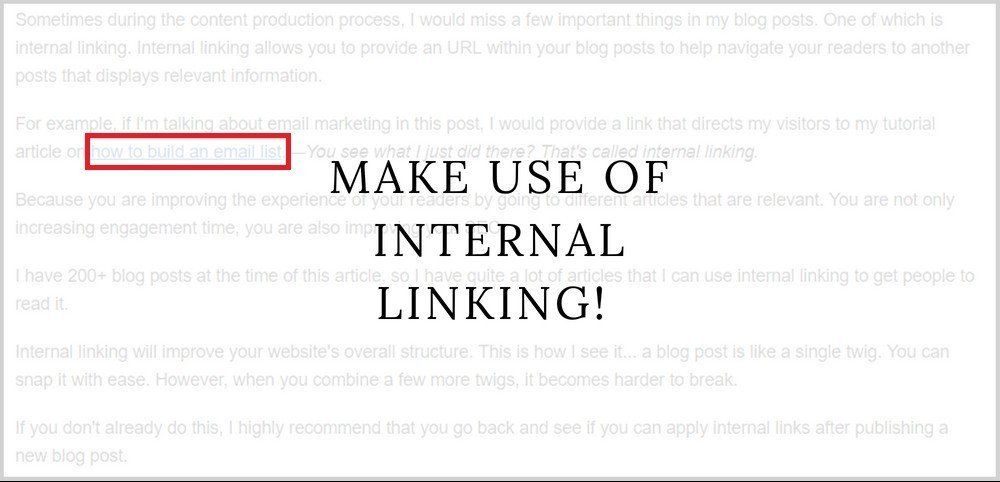 Make use of internal linking!